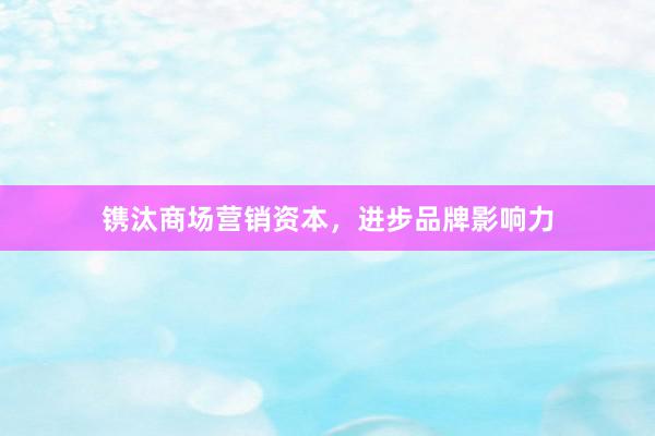 镌汰商场营销资本，进步品牌影响力